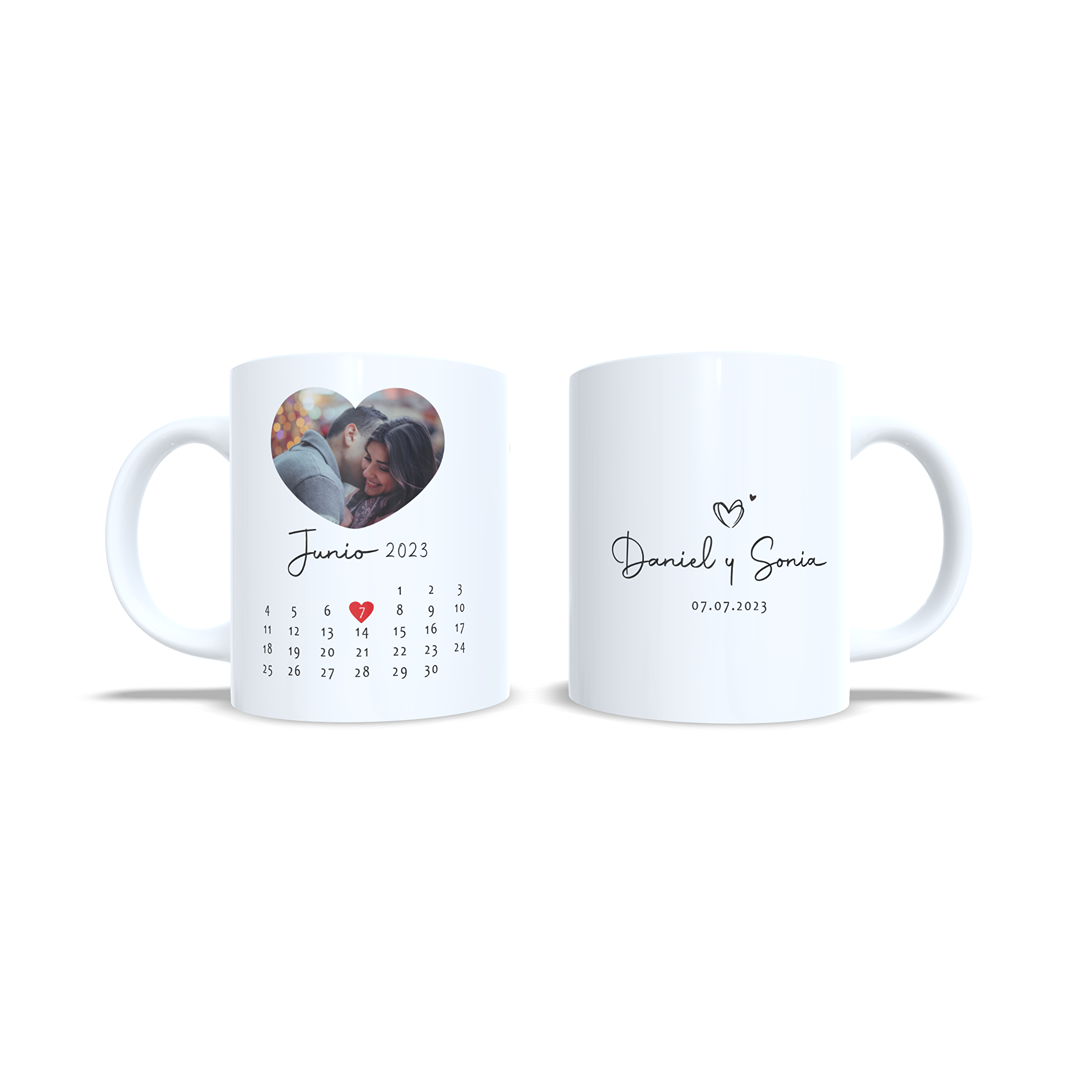 Taza Aniversario Parejas canción de Spotify opcional con foto - Versión 2