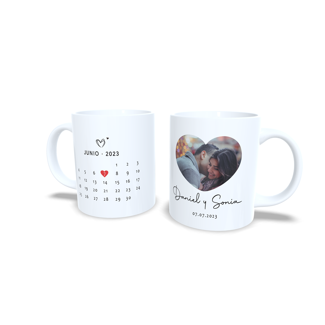 Taza Aniversario Parejas canción de Spotify opcional con foto - Versión 1