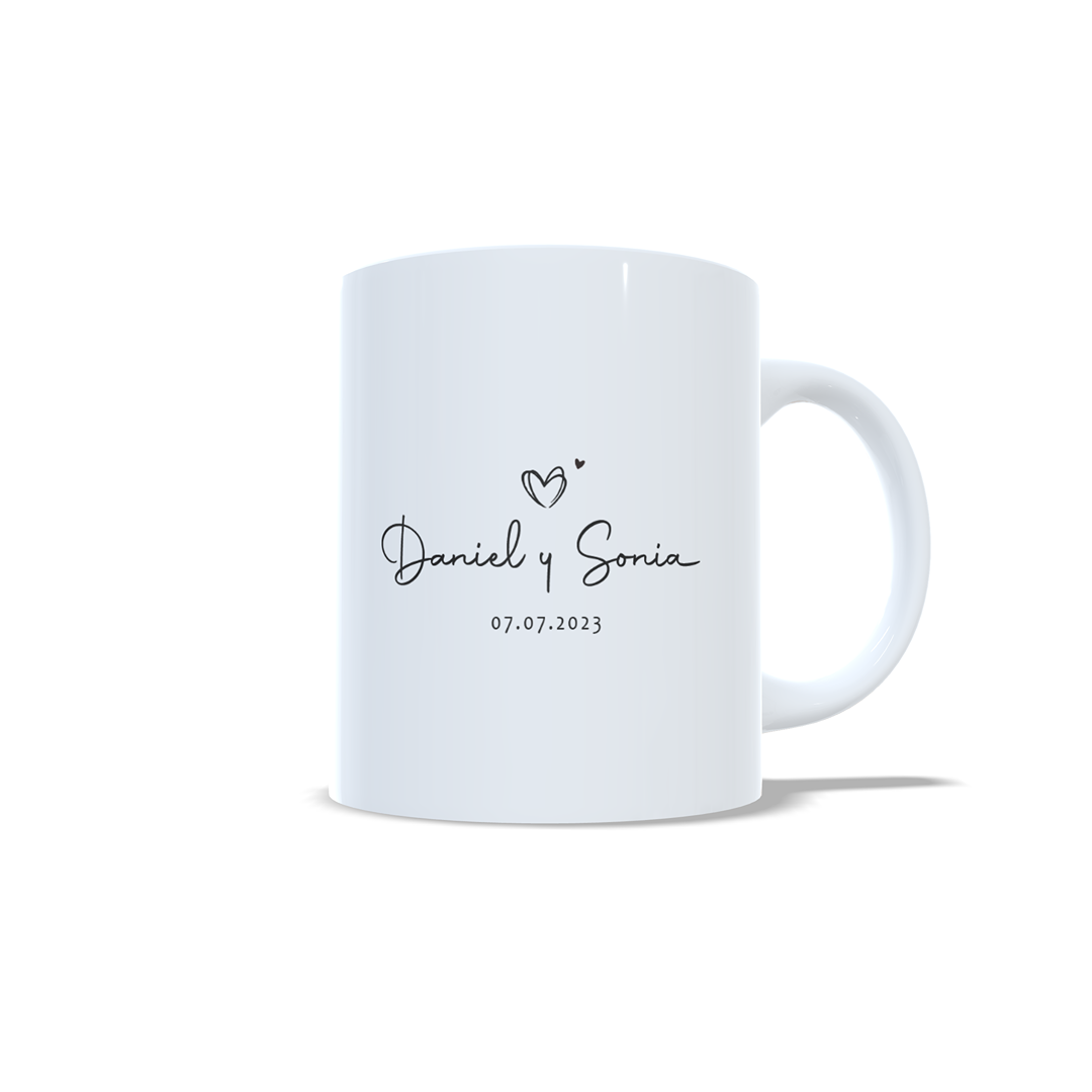 Taza Aniversario Parejas canción de Spotify opcional con foto - Versión 2