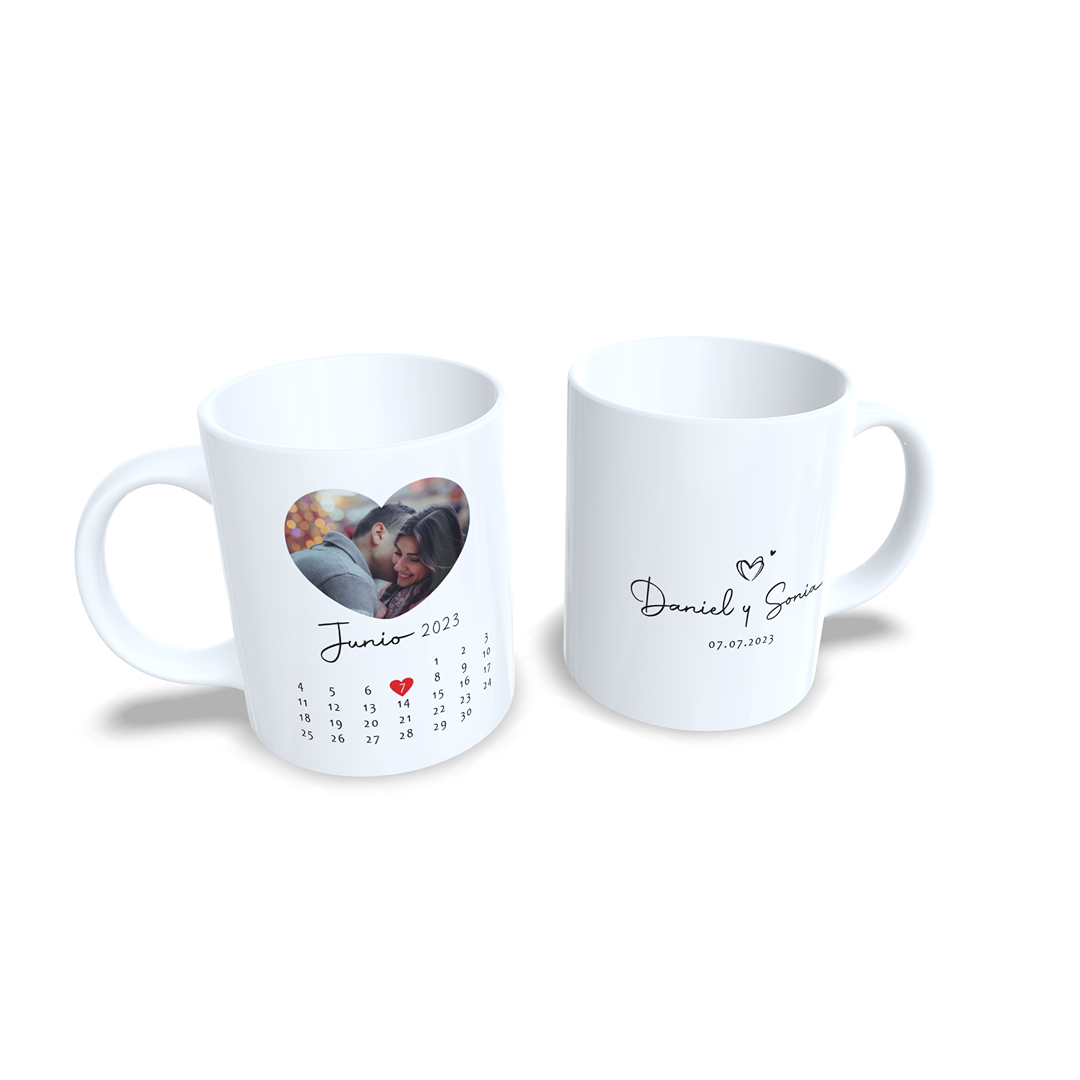 Taza Aniversario Parejas canción de Spotify opcional con foto - Versión 2