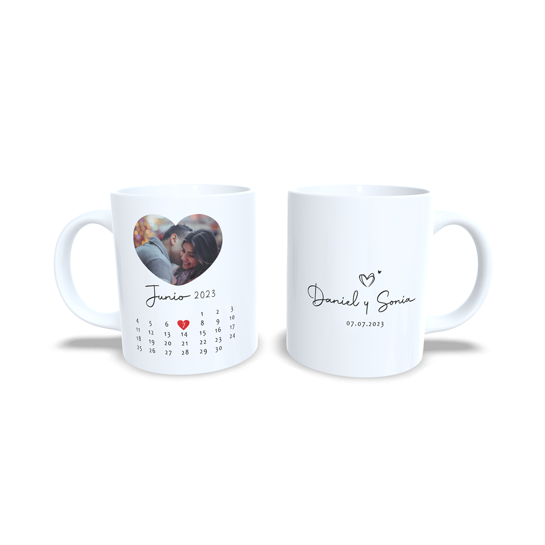 Taza Aniversario Parejas canción de Spotify opcional con foto - Versión 2