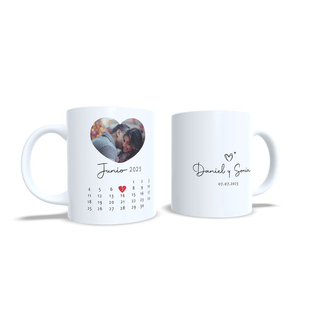 Taza Aniversario Parejas canción de Spotify opcional con foto - Versión 2