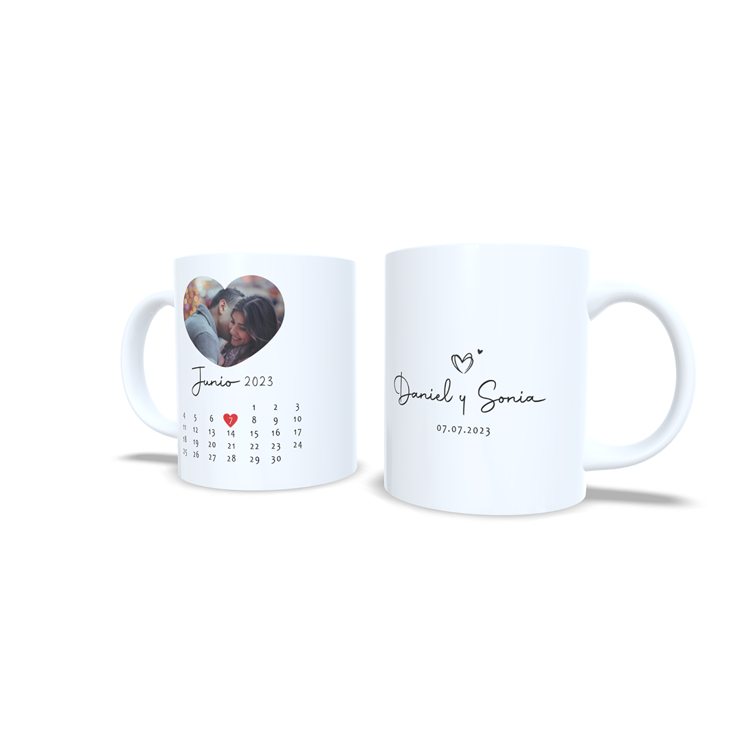 Taza Aniversario Parejas canción de Spotify opcional con foto - Versión 2