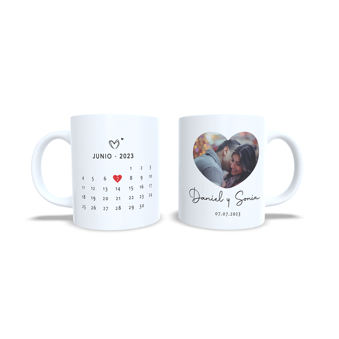 Taza Aniversario Parejas canción de Spotify opcional con foto - Versión 1
