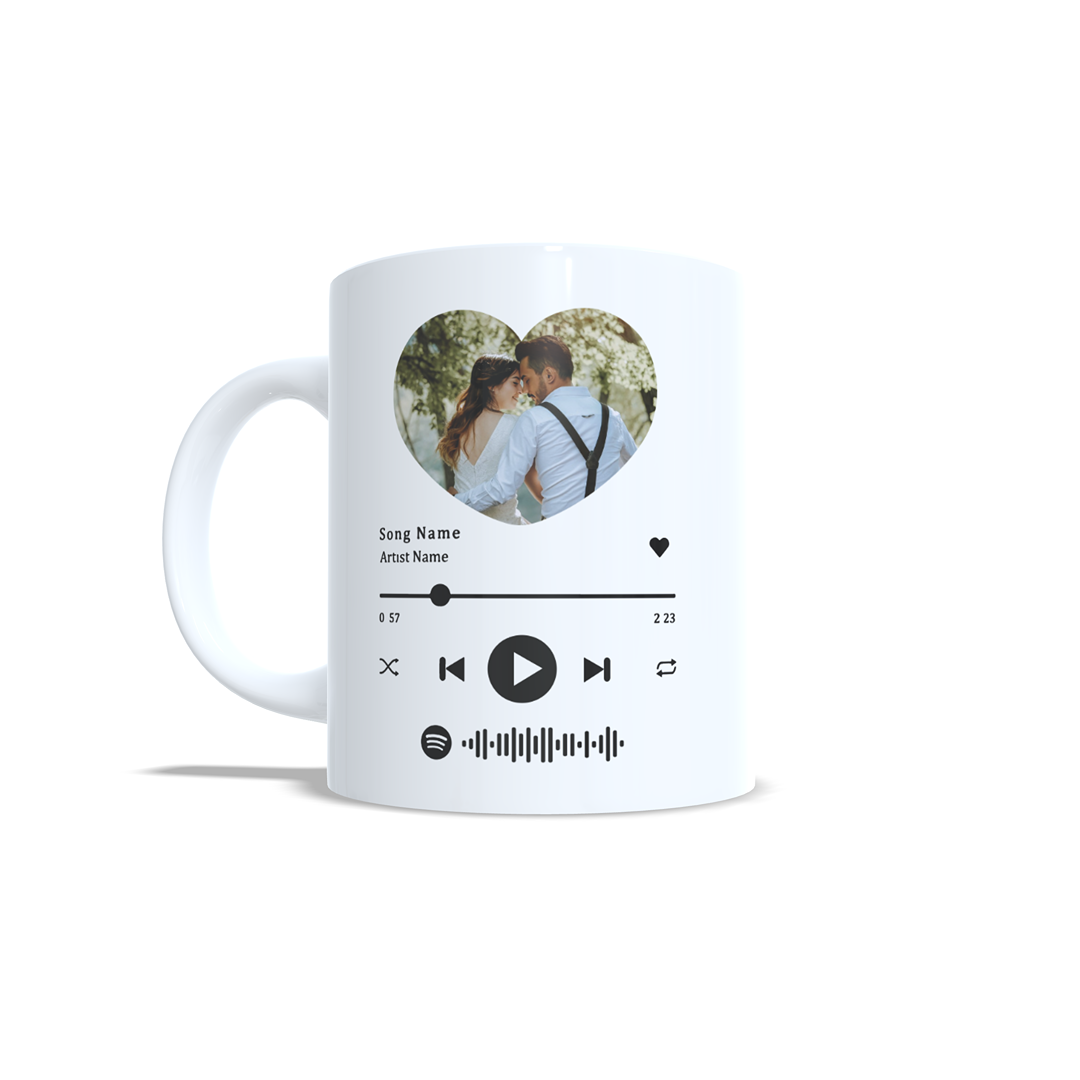 Taza Aniversario Parejas reproductor Spotify con foto - Versión 3