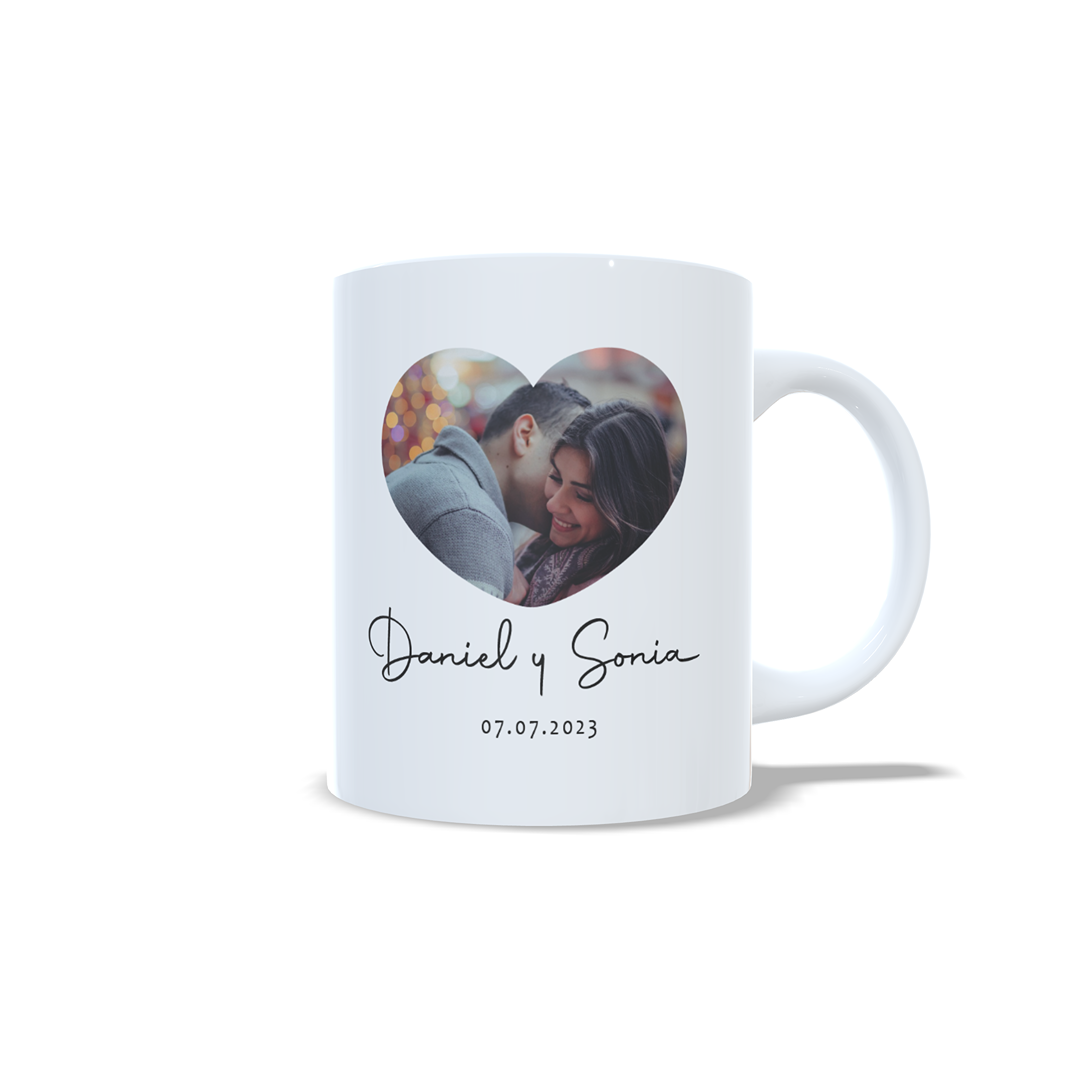 Taza Aniversario Parejas canción de Spotify opcional con foto - Versión 1