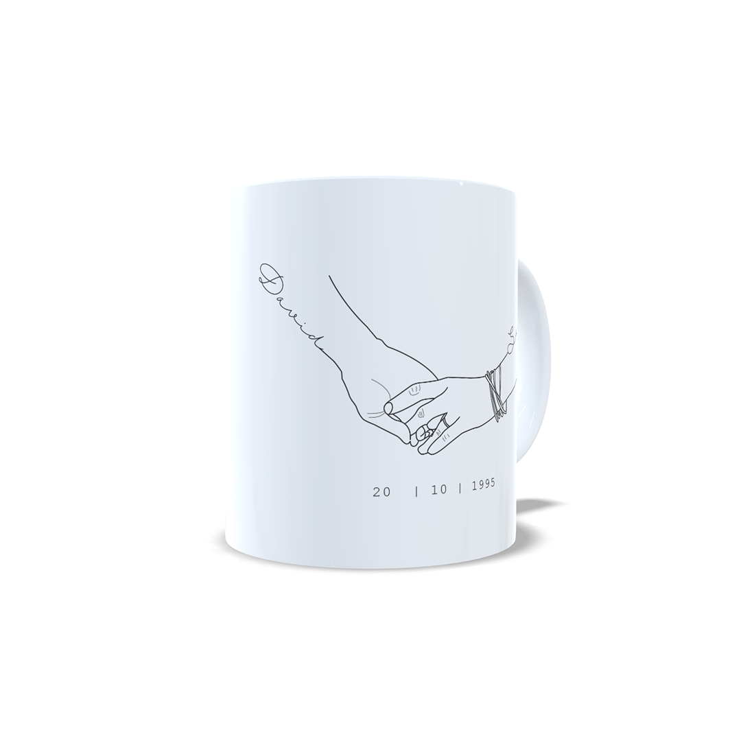 Manos entrelazadas regalo enamorados parejas aniversario - Personalizada