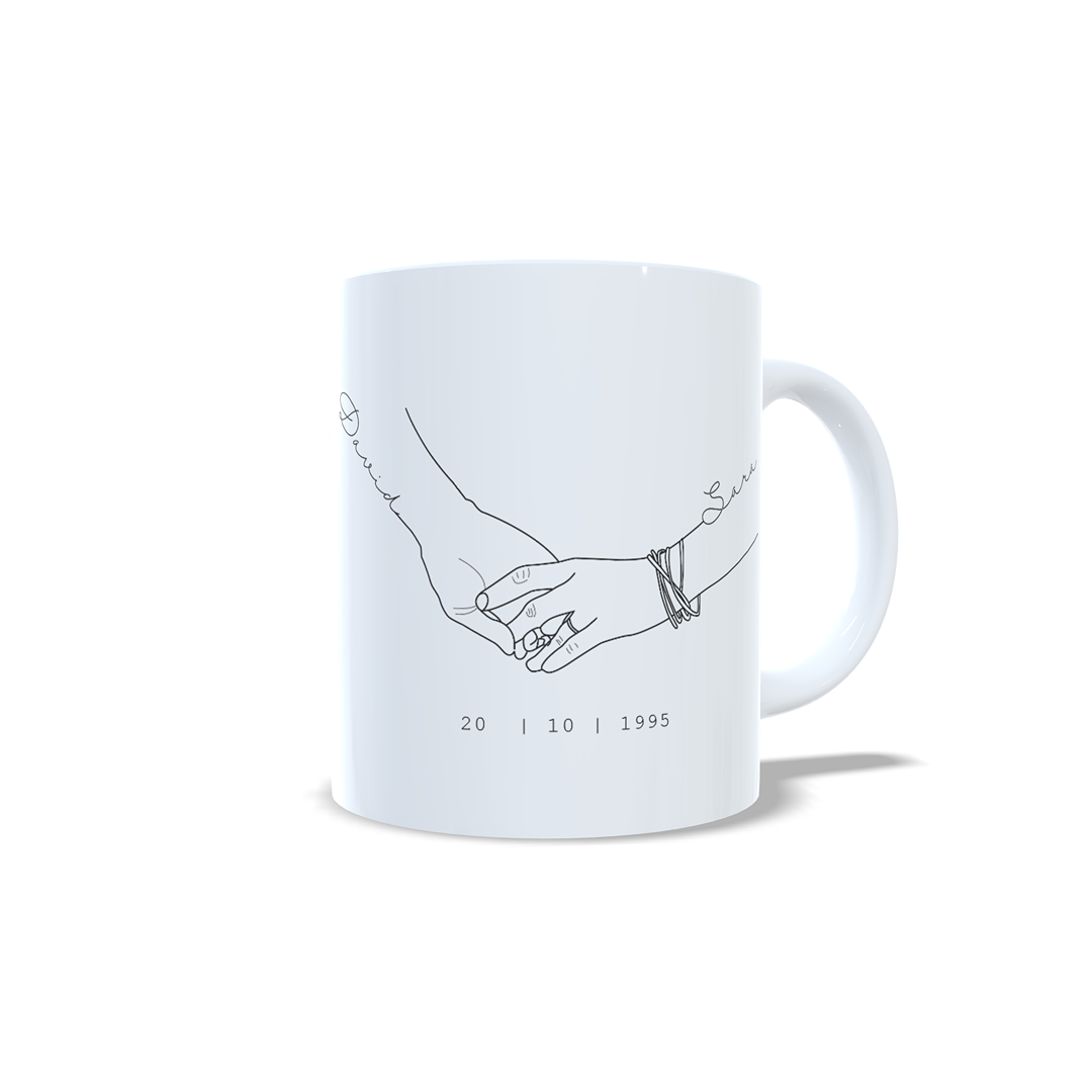 Manos entrelazadas regalo enamorados parejas aniversario - Personalizada