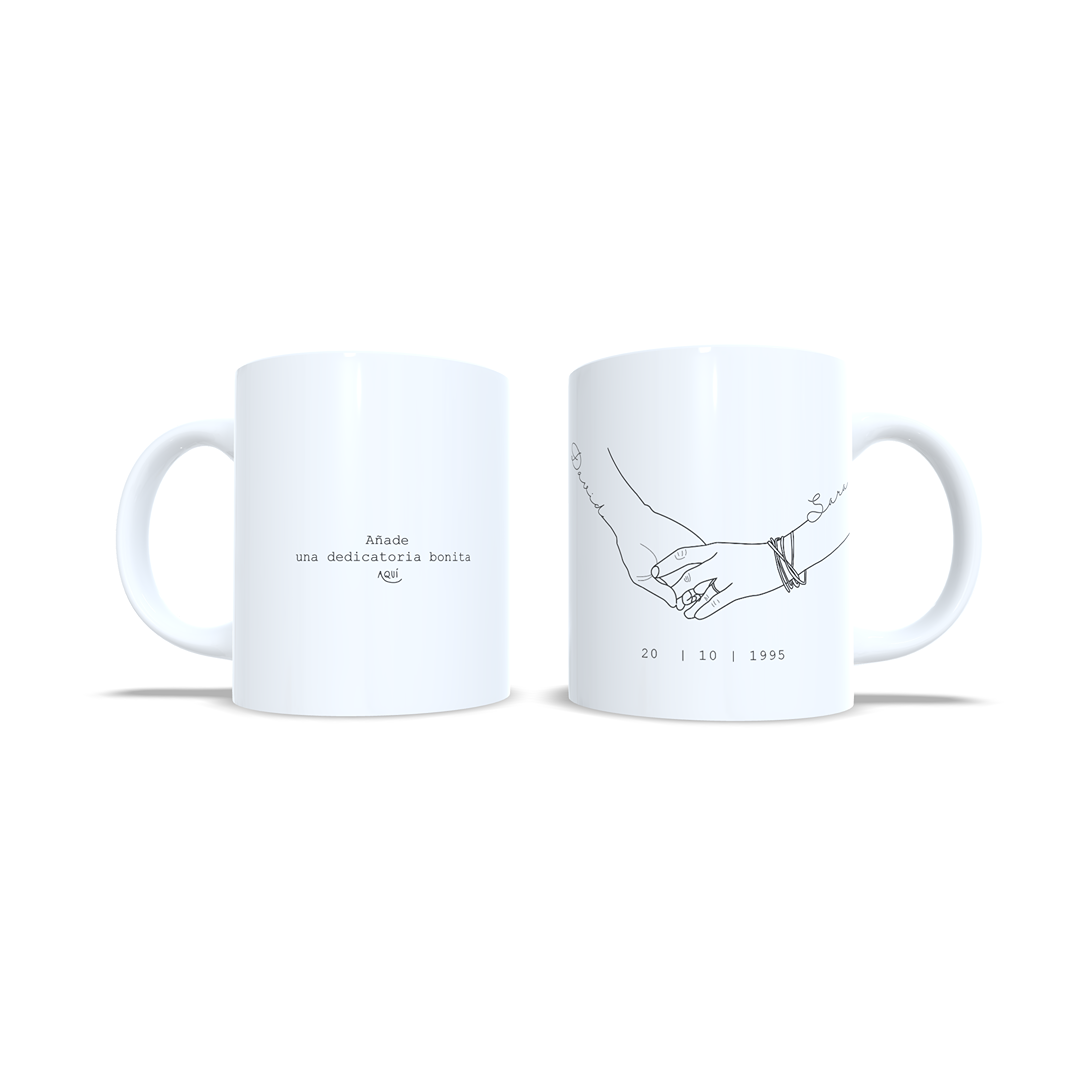 Manos entrelazadas regalo enamorados parejas aniversario - Personalizada