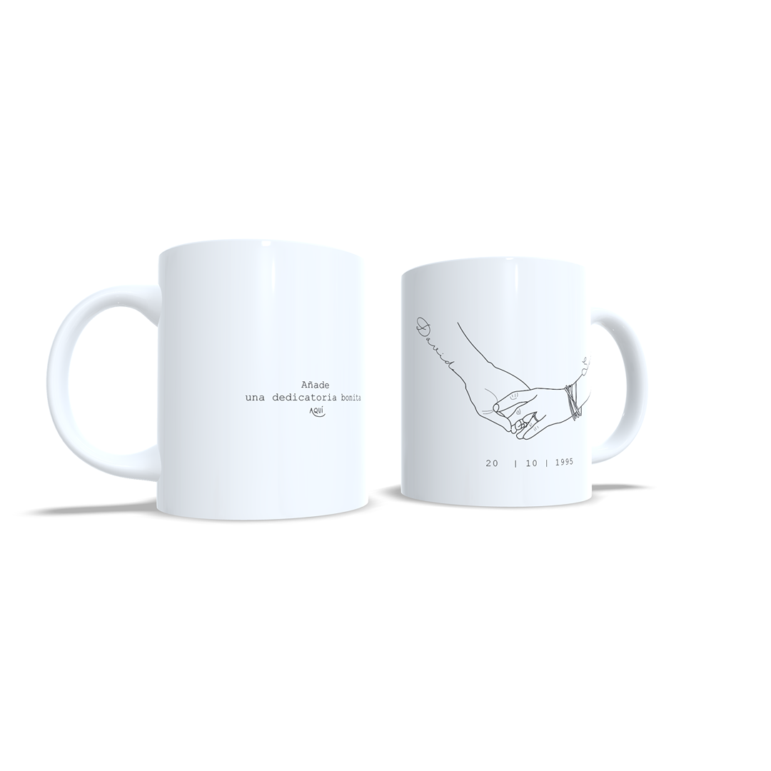 Manos entrelazadas regalo enamorados parejas aniversario - Personalizada
