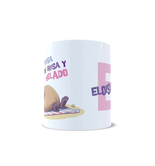 Sin prisa con brisa y helado Taza personalizada capibara