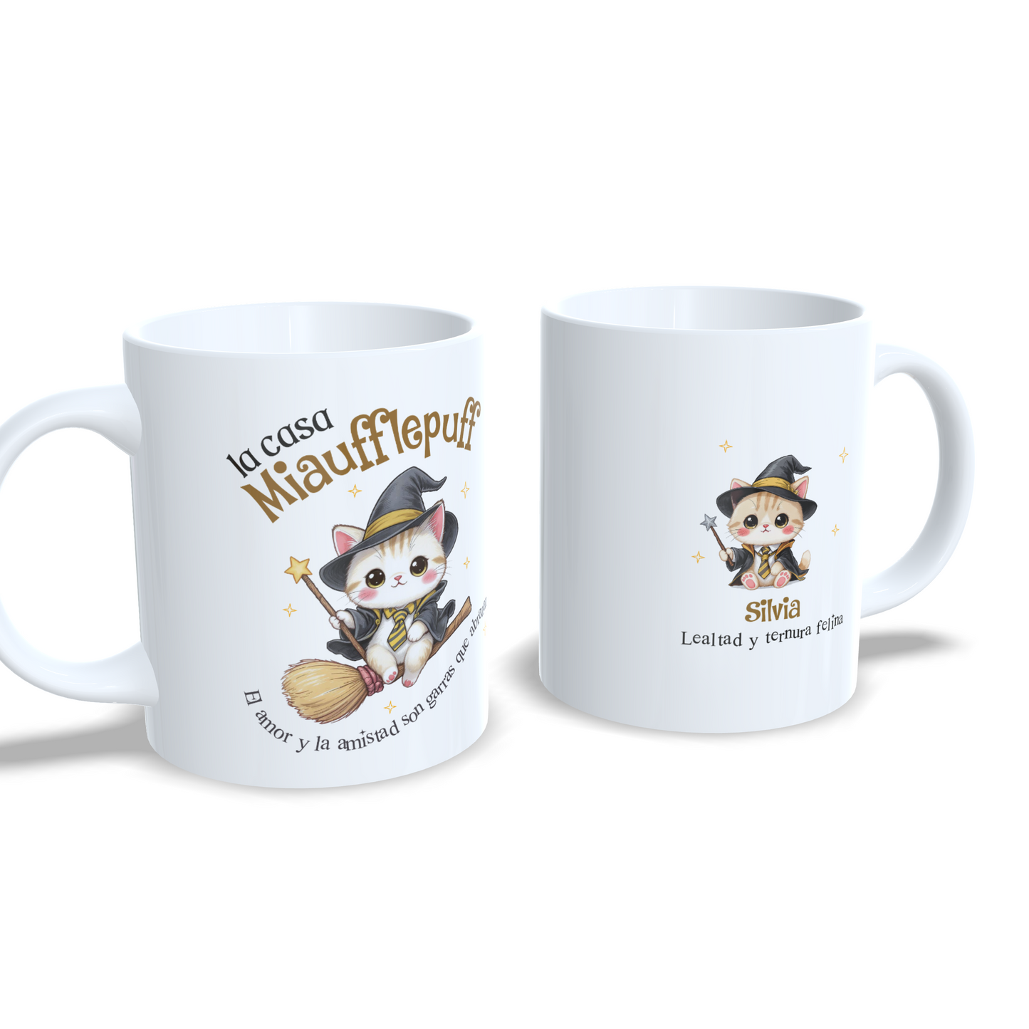 Gatito Casa Miaufflepuff Inspirada en Harry Potter - Personalizada