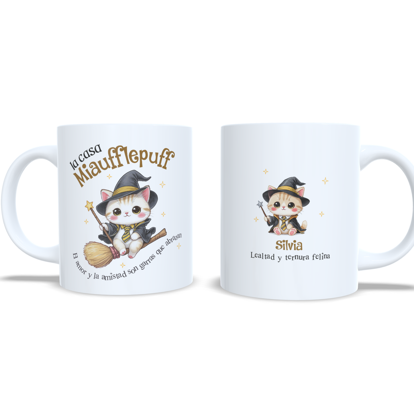 Gatito Casa Miaufflepuff Inspirada en Harry Potter - Personalizada