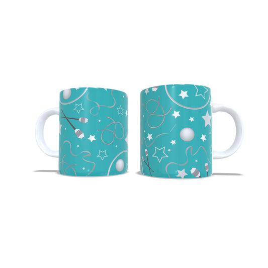 Doodle aparatos turquesa - Taza Gimnasia ritmica