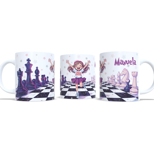 Chess Master del Ajedrez, versión niña - Taza personalizada