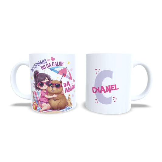 Mi Capibara no da calor, da amor - Taza personalizada Kawaii