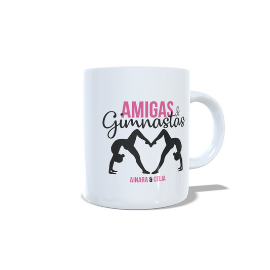 Amigas y gimnastas - Taza personalizada foto y nombre gimnasia