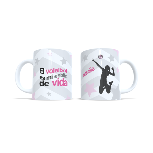Mi estilo de vida es el voleibol silueta chica - Taza personalizada