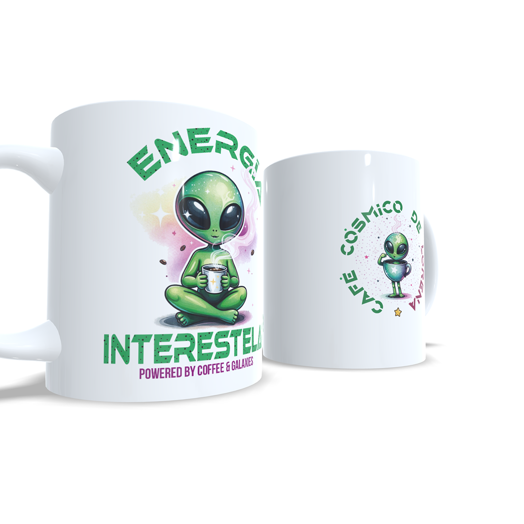 Energia interestelar cafe cosmico - Taza alien marciano extraterrestre