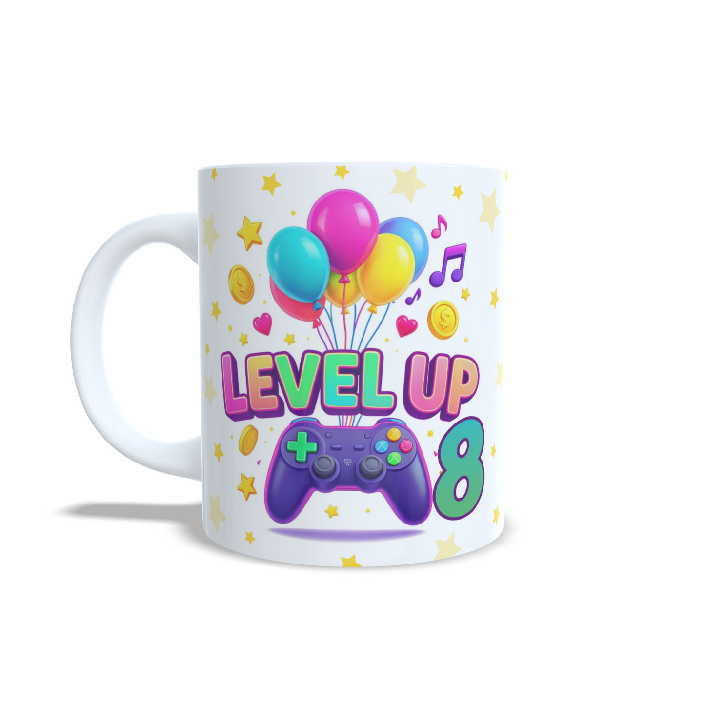 Cumpleaños Level up gamer videojuegos version niño taza