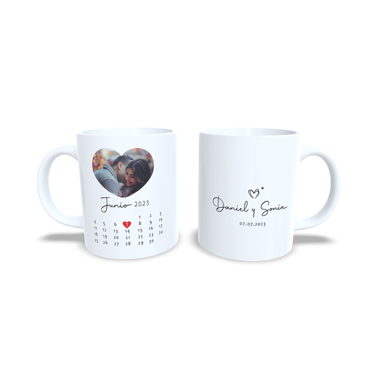 Taza Aniversario Parejas canción de Spotify opcional con foto - Versión 2