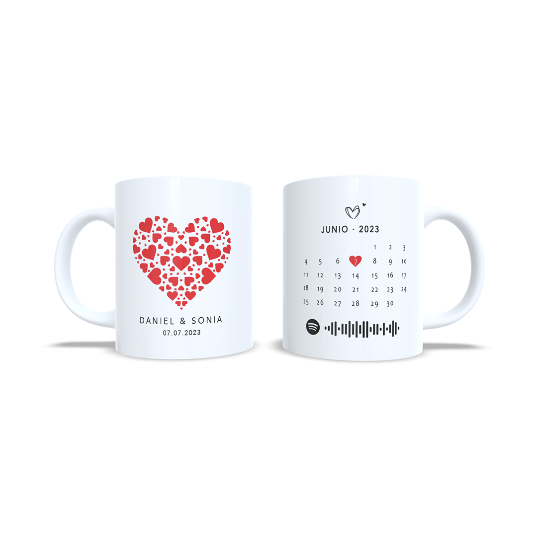 Aniversario corazones rojos amor parejas san valentin calendario