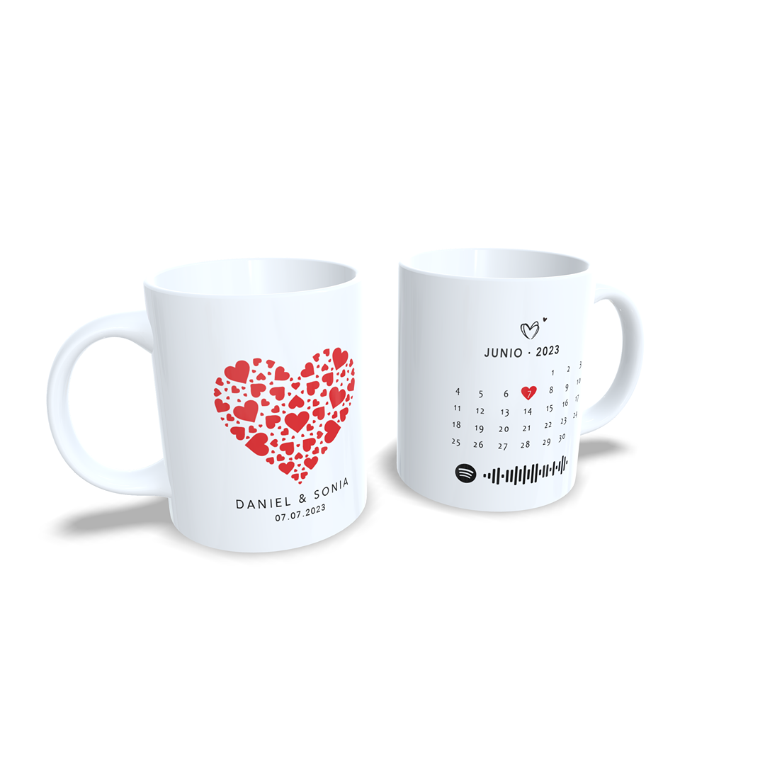 Aniversario corazones rojos amor parejas san valentin calendario