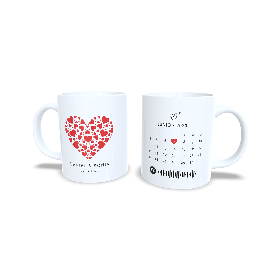 Aniversario corazones rojos amor parejas san valentin calendario