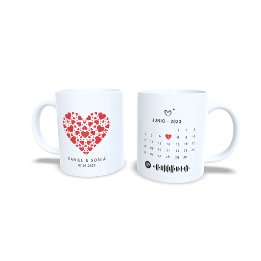 Aniversario corazones rojos amor parejas san valentin calendario
