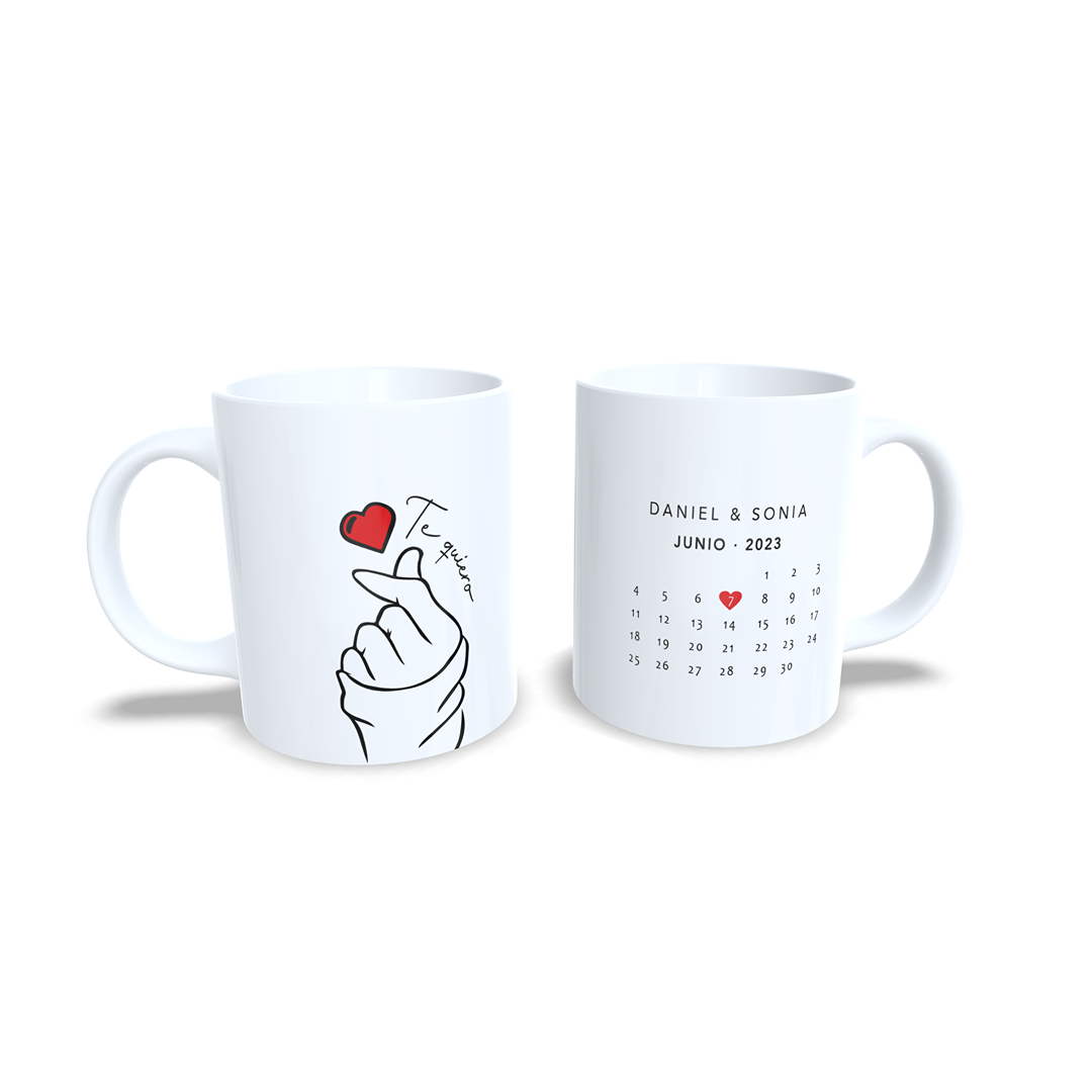 Aniversario mano korean corazon parejas san valentin calendario