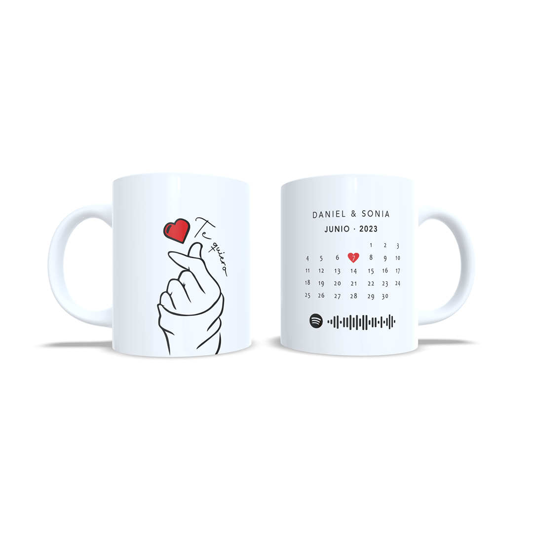 Aniversario mano korean corazon parejas san valentin calendario