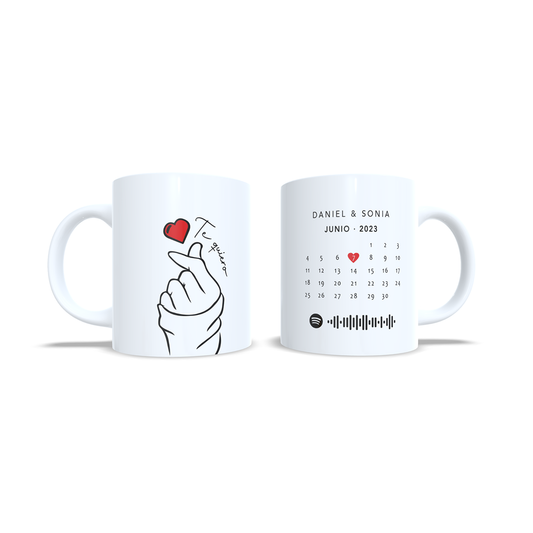 Aniversario mano korean corazon parejas san valentin calendario