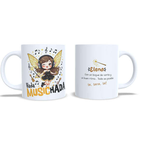 Hada Music-hada amante de la musica Taza personalizada