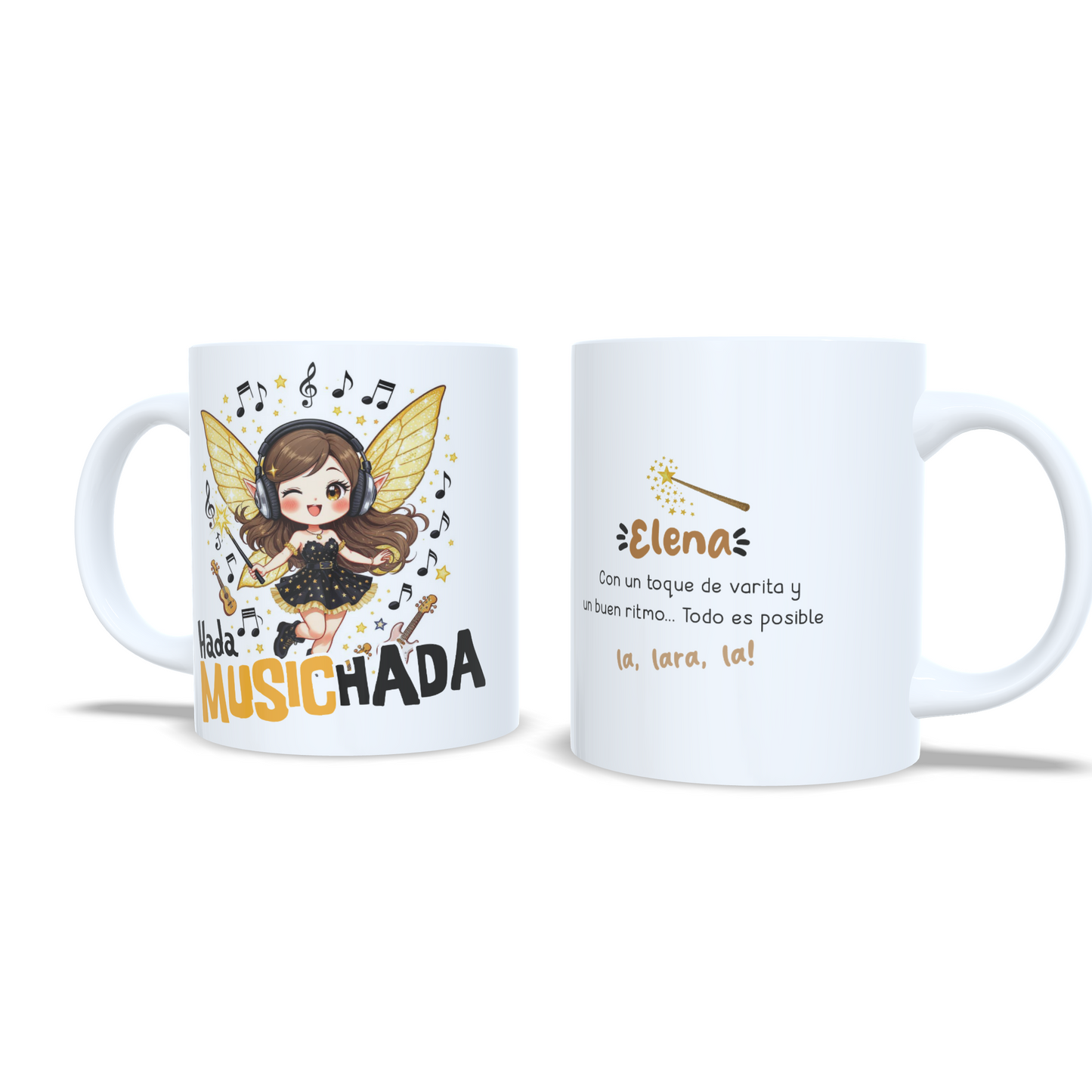 Hada Music-hada amante de la musica Taza personalizada