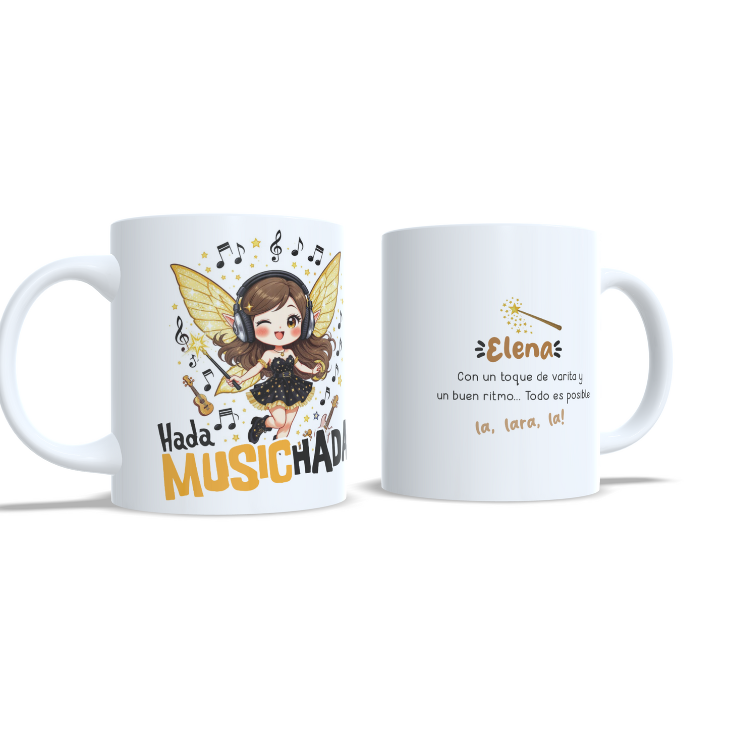 Hada Music-hada amante de la musica Taza personalizada