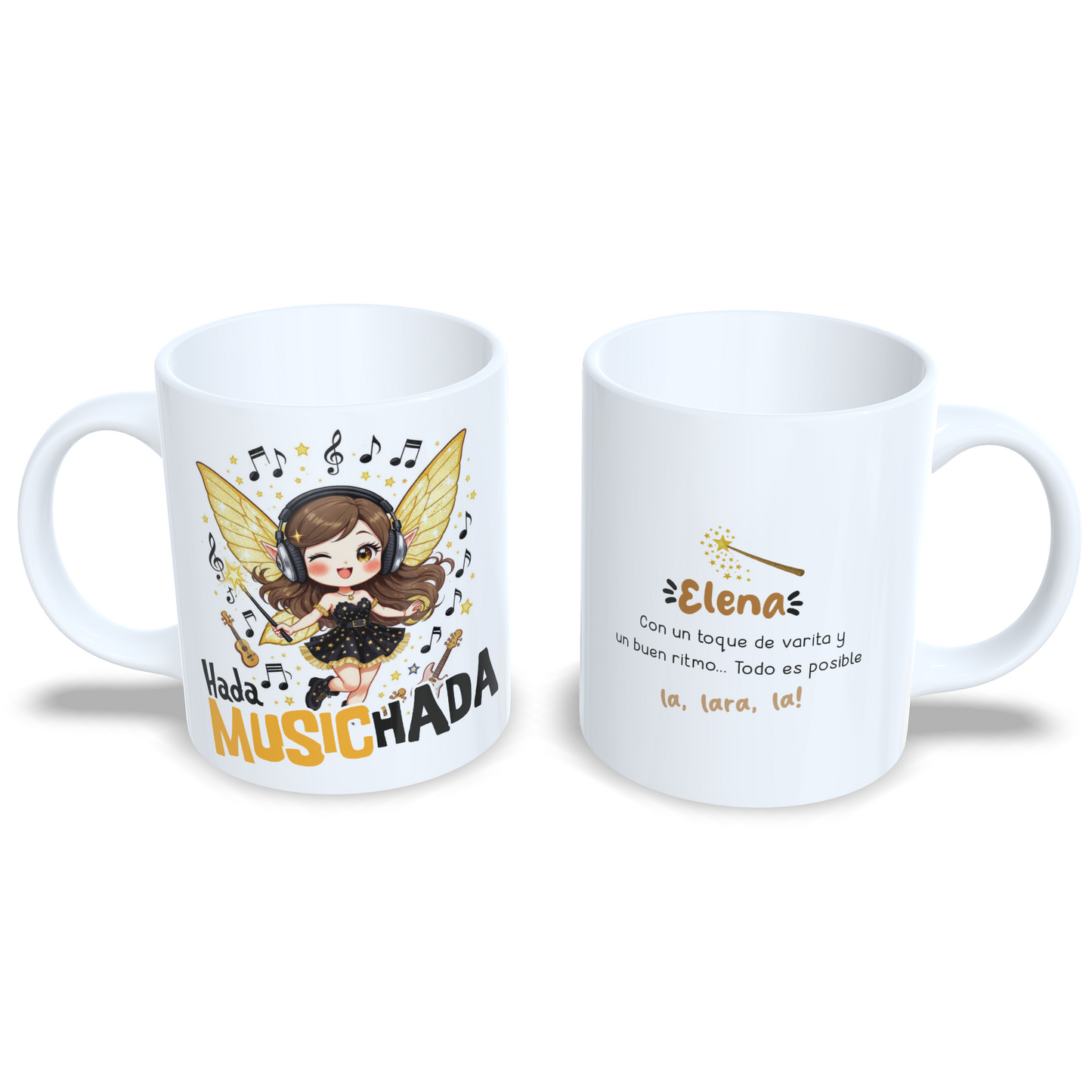 Hada Music-hada amante de la musica Taza personalizada